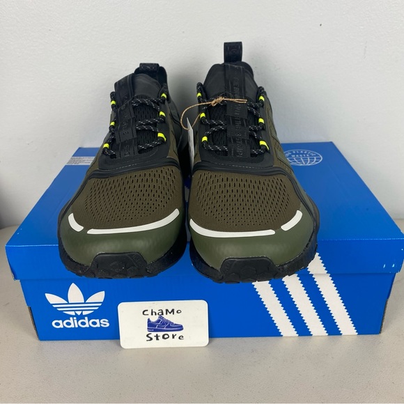 Adidas NMD V3 Originals Shoes Sneakers Trainer HQ3970 Focus Olive Men's Size 9.5 - Picture 2 of 11